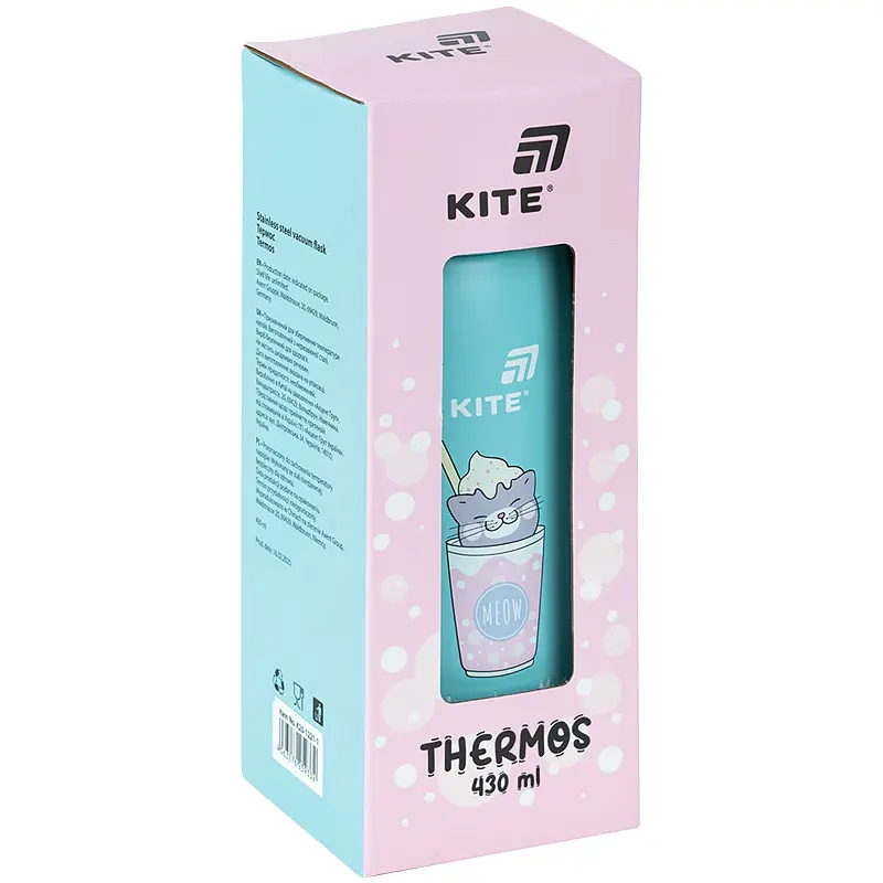 Термос з кнопкою Kite Hug in mug бірюзовий 430 мл (K25-1221-1) - фото 4