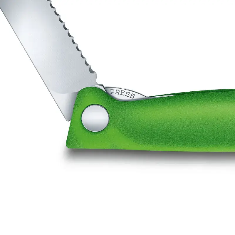 Кухонний ніж Victorinox SwissClassic Foldable Paring 11 см Serrated Green (6.7836.F4B) - фото 3