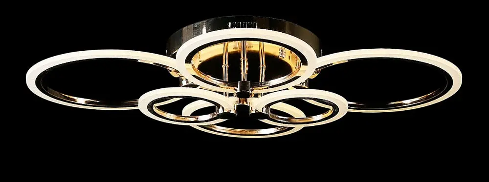 Люстра стельова LED Splendid Ray LK65/2+2+2, 144W, золото, білий, сучасний стиль з пультом, димер - фото 2