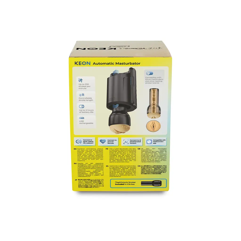 Інтерактивна секс-машина для чоловіків Kiiroo Keon Wi-Fi Combo Set з мастурбатором Feel Victoria - фото 8