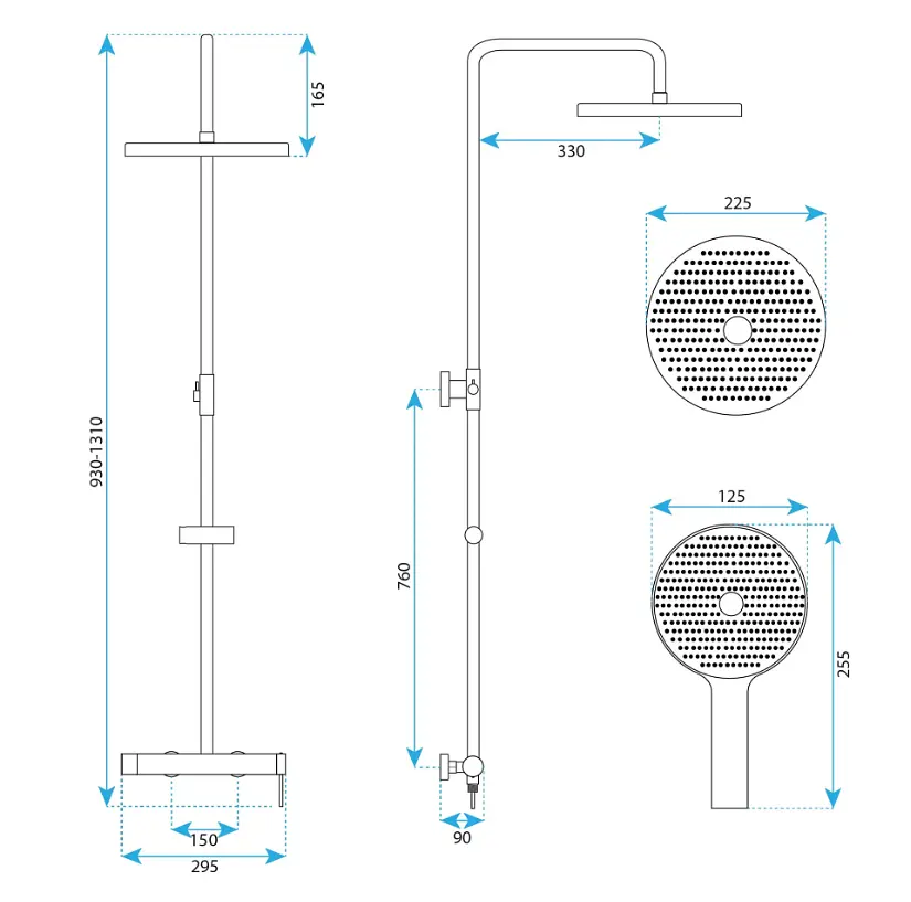 Душова система Rea Foss Clif black REA-P5645 - фото 8