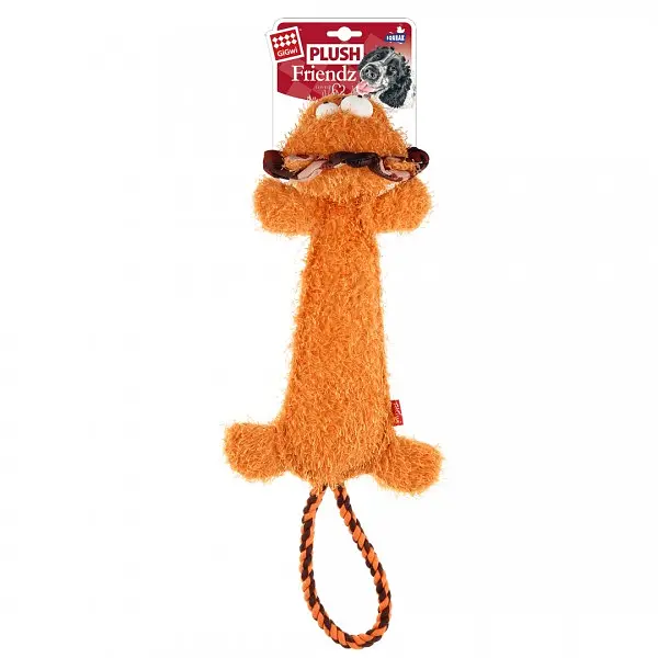 Іграшка для Собак Gigwi Plush Friendz Левеня з канатним хвостом і пищалкою 30 см - фото 5