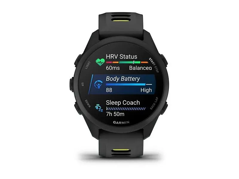 Смарт-годинник Garmin Forerunner 170 Music Black with Black/Amp Yellow Band (010-03920-10) - фото 3