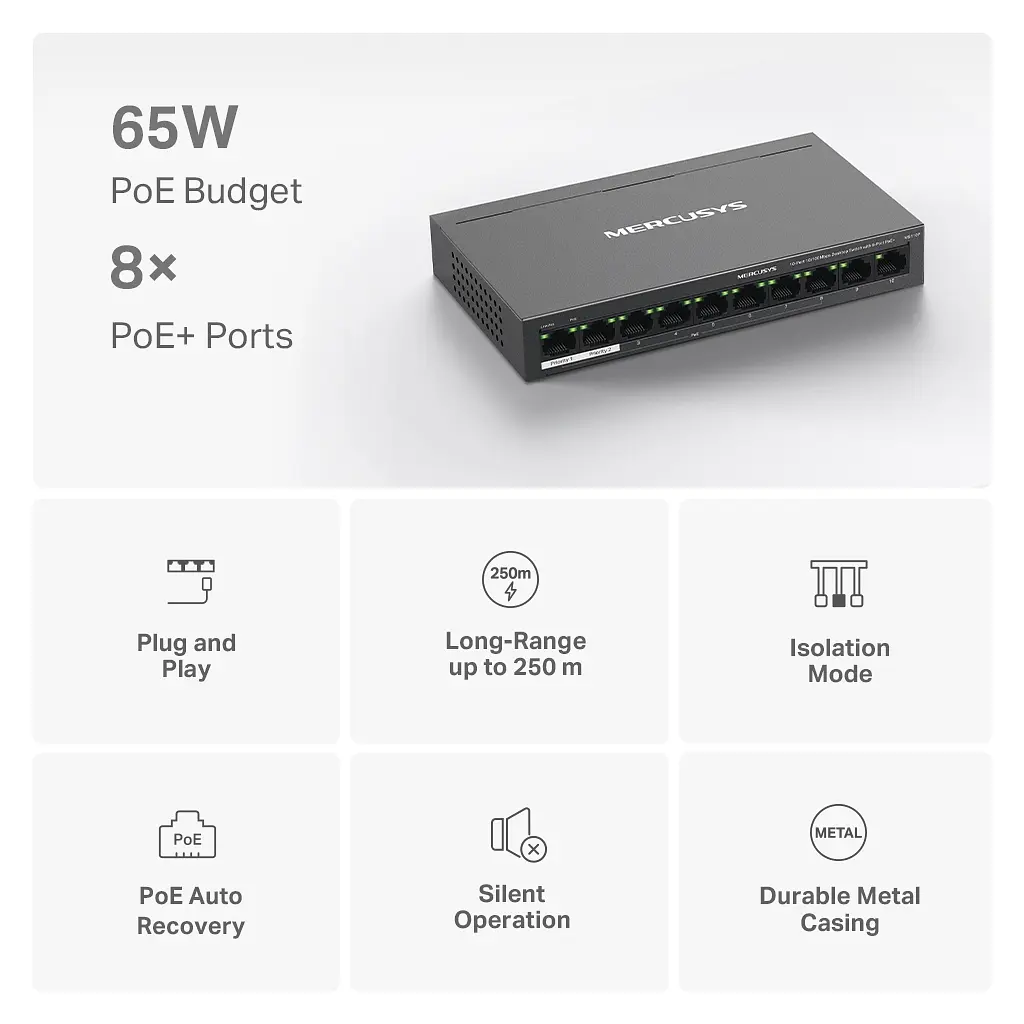Комутатор мережевий Mercusys MS110P - фото 4