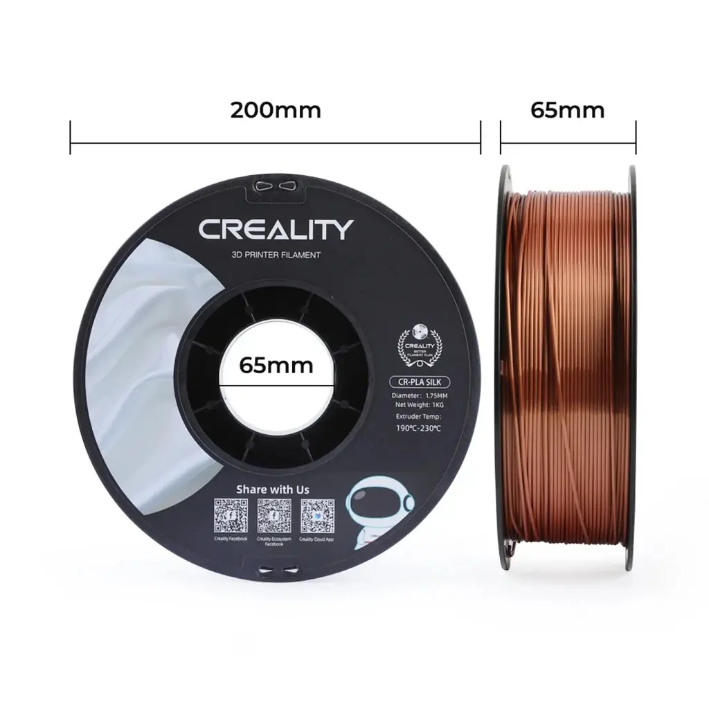 Пластик для 3D-принтера Creality PLA silky shine 1 кг, 1.75 мм, червоний copper (3301120002) - фото 7