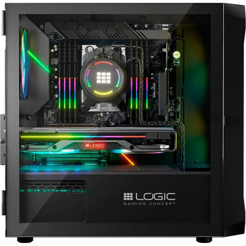 Корпус для ПК Logic concept PORTOS MESH+GLASS ARGB fans 3x120mm BLACK (AM-PORTOS-10-0000000-0002) - фото 7