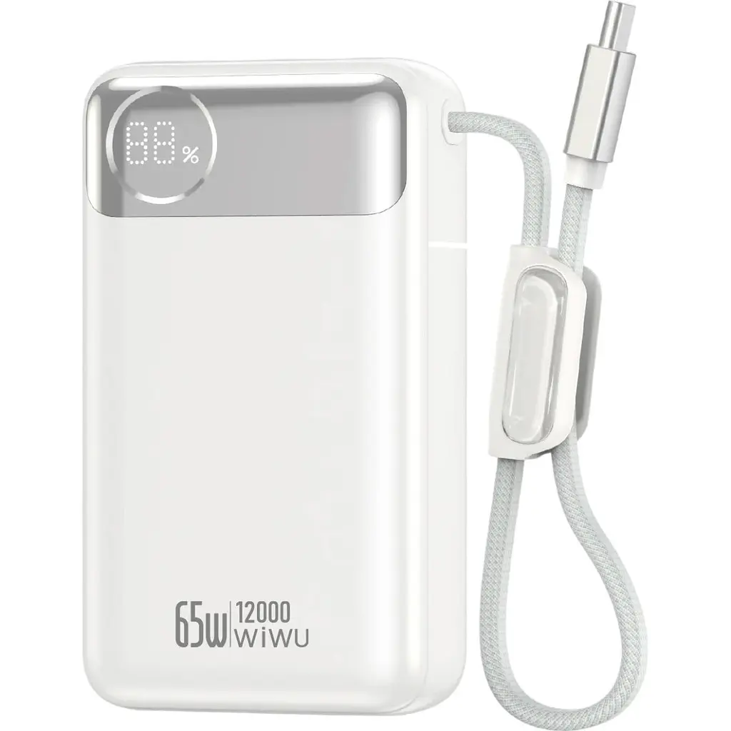 Зовнішній акумулятор WiWU Power Plus T132 12000mAh 65W White (6979107511143) [172713] - фото 3