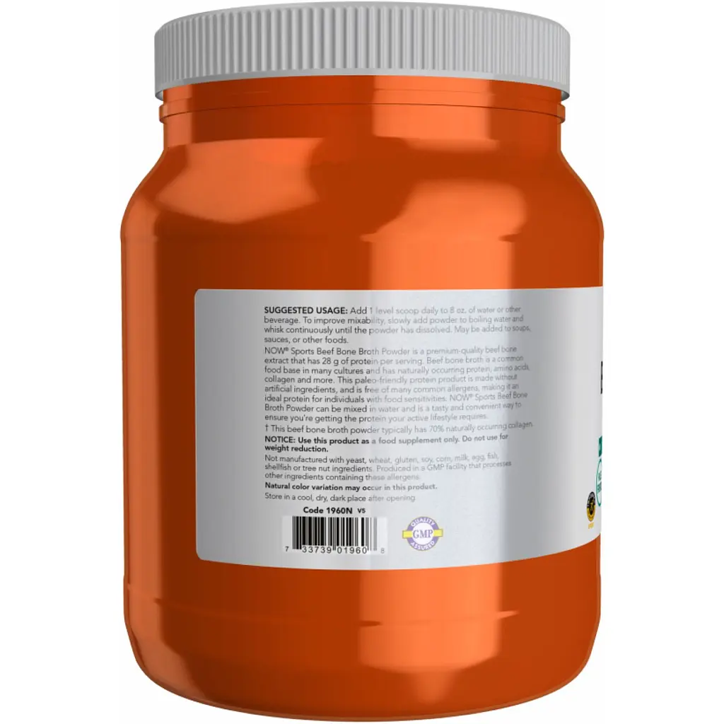 Экстракт говяжьей кости Now Foods Beef Bone Broth Pwd 544 г - фото 3