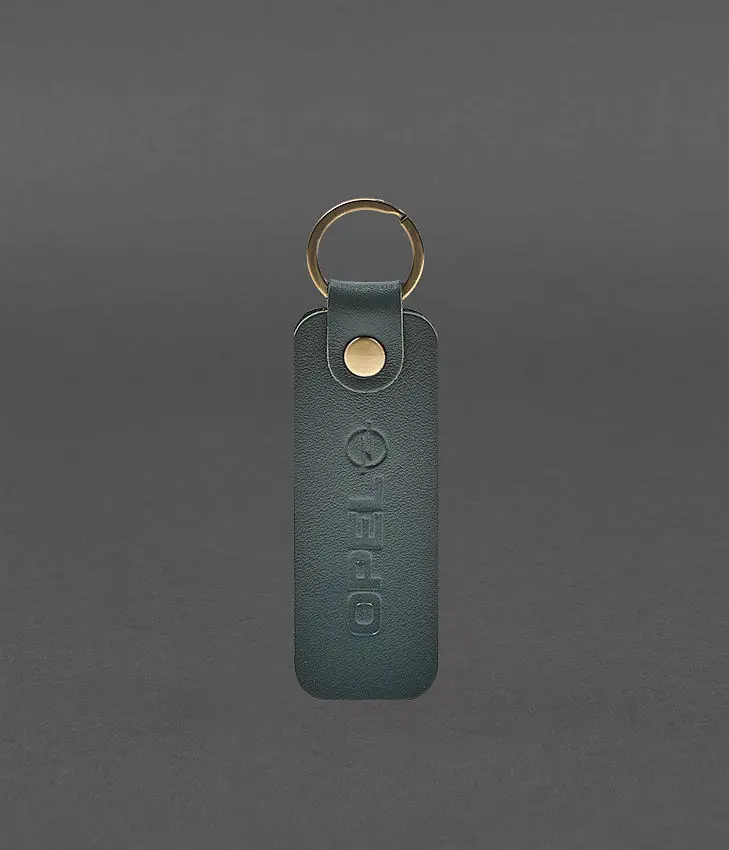 Шкіряний брелок для Авто Opel зелений краст - фото 2