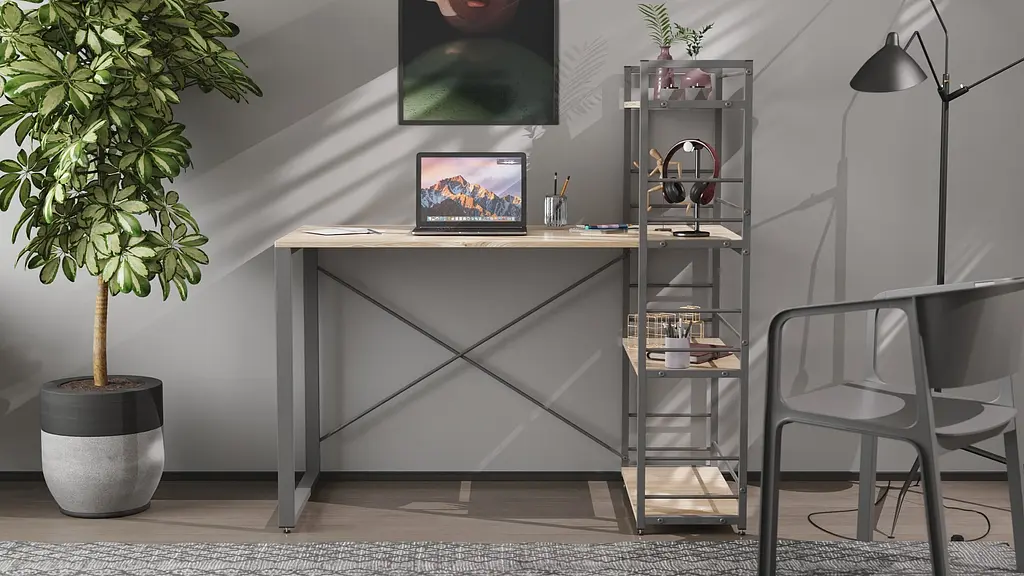 Письмовий стіл Ferrum-decor Серії Конект з етажеркою 75x120x60 сірий ДСП Дуб Сан-Марино 16мм (FRD-104231) - фото 3