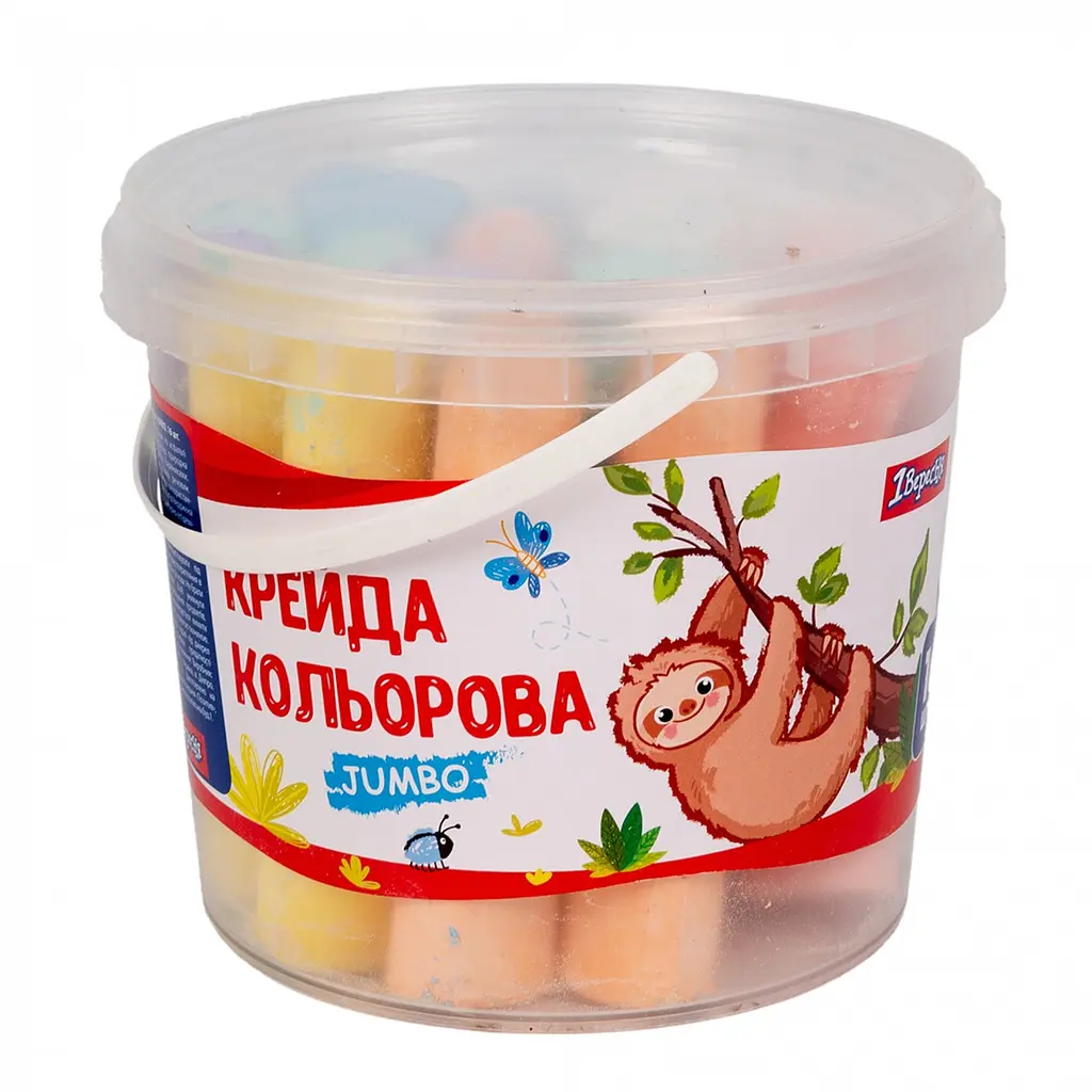 Крейда кольорова 1 Вересня 400480 16шт Jumbo Zoo Land у відрі(10) - фото 2
