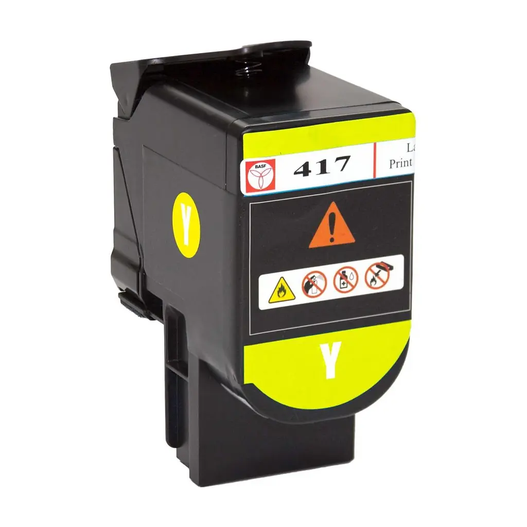 Тонер-картридж BASF Lexmark CS417dn 71B0H40 Yellow (BASF-KT-71B0H40) - фото 3