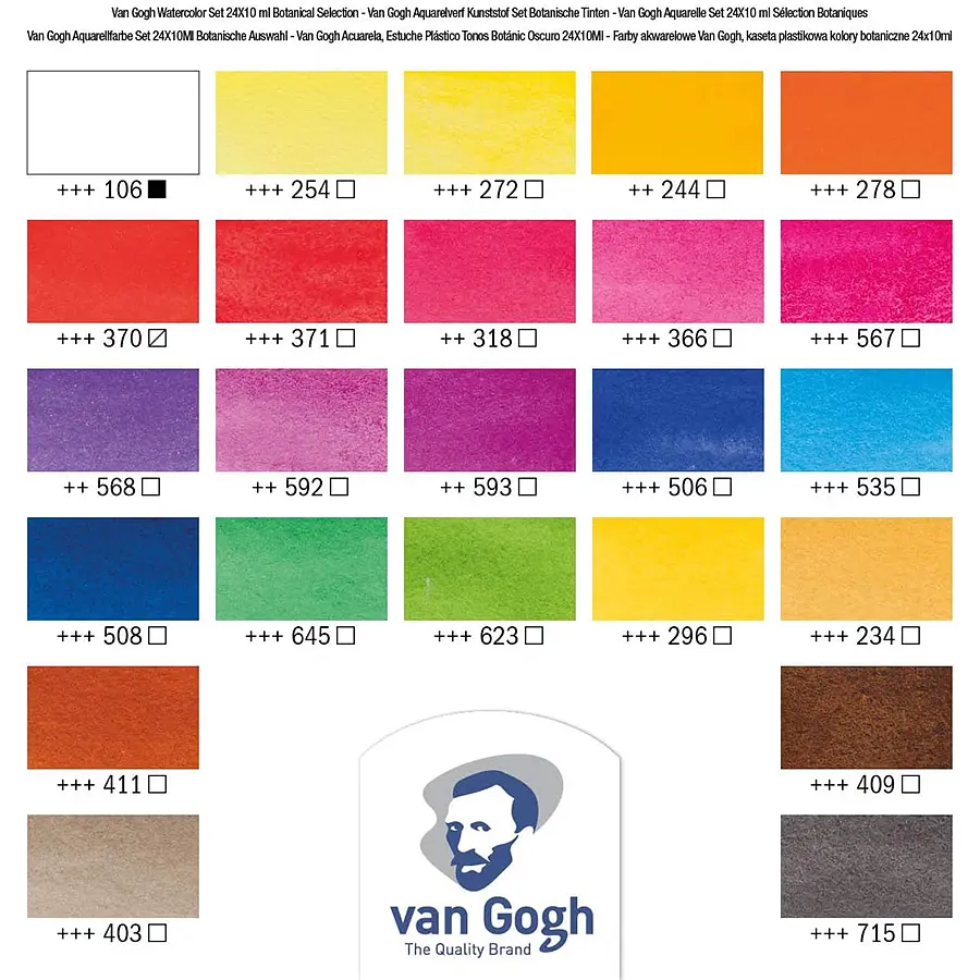 Набір акварельних фарб Van Gogh Botanical Colours 24 кювети Royal Talens (8712079422868) - фото 6