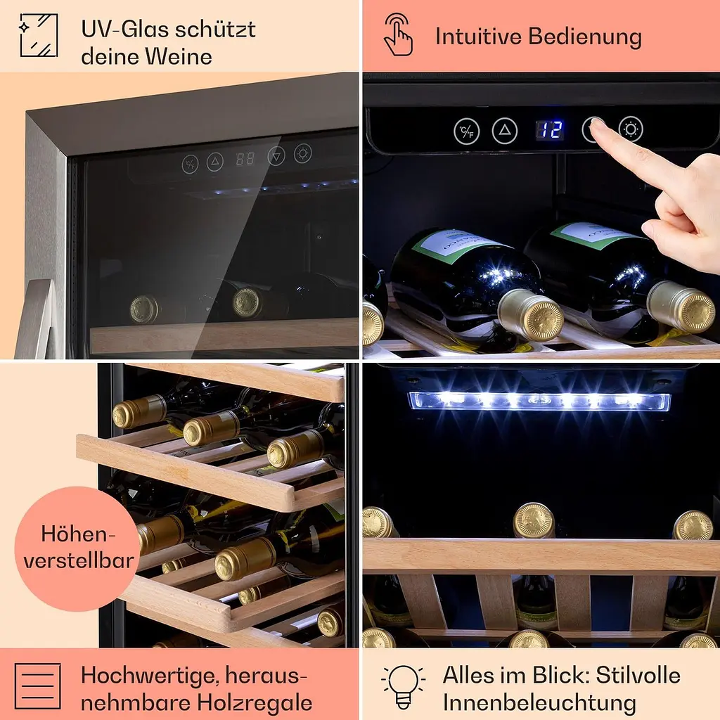 Винный холодильник Klarstein Vinamour 38 Uno (10041312) - фото 4