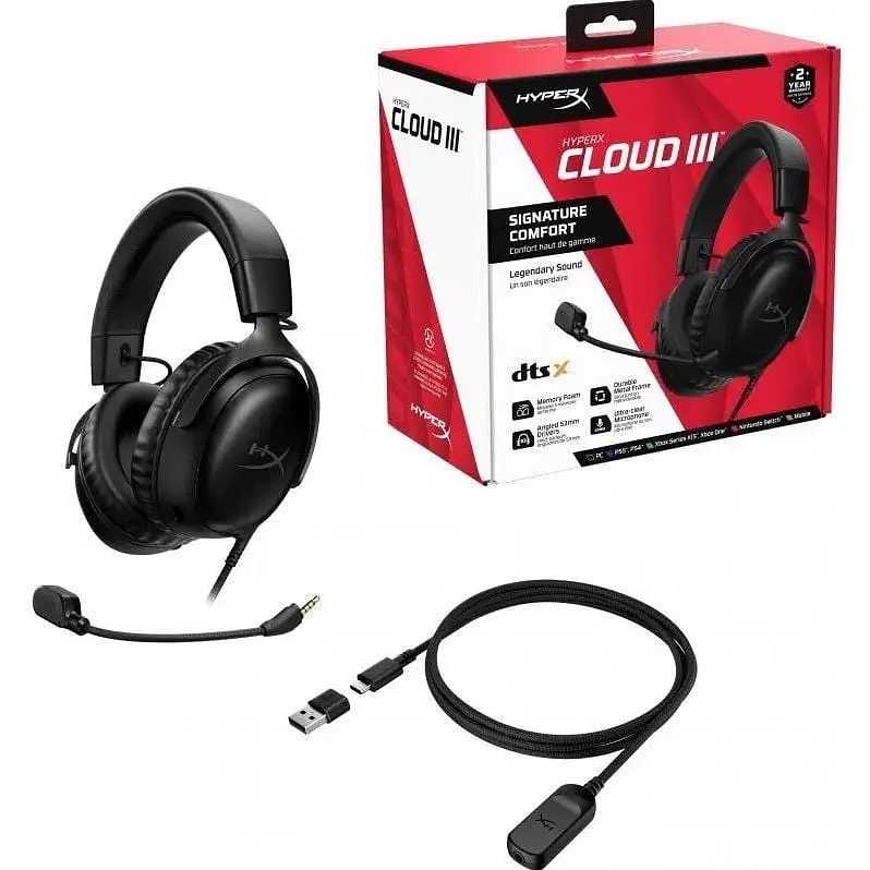 Гарнитура игровая HyperX Cloud III наушники для геймеров  3.5mm (727A8AA) черные - фото 6