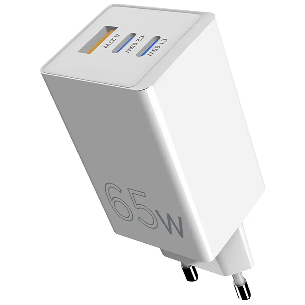 Зарядний пристрій Sigma 2xUSB-C PD65 Вт + 1xUSB QC3.0 GaN X-power PS65-01 білий (4827798637715) - фото 11