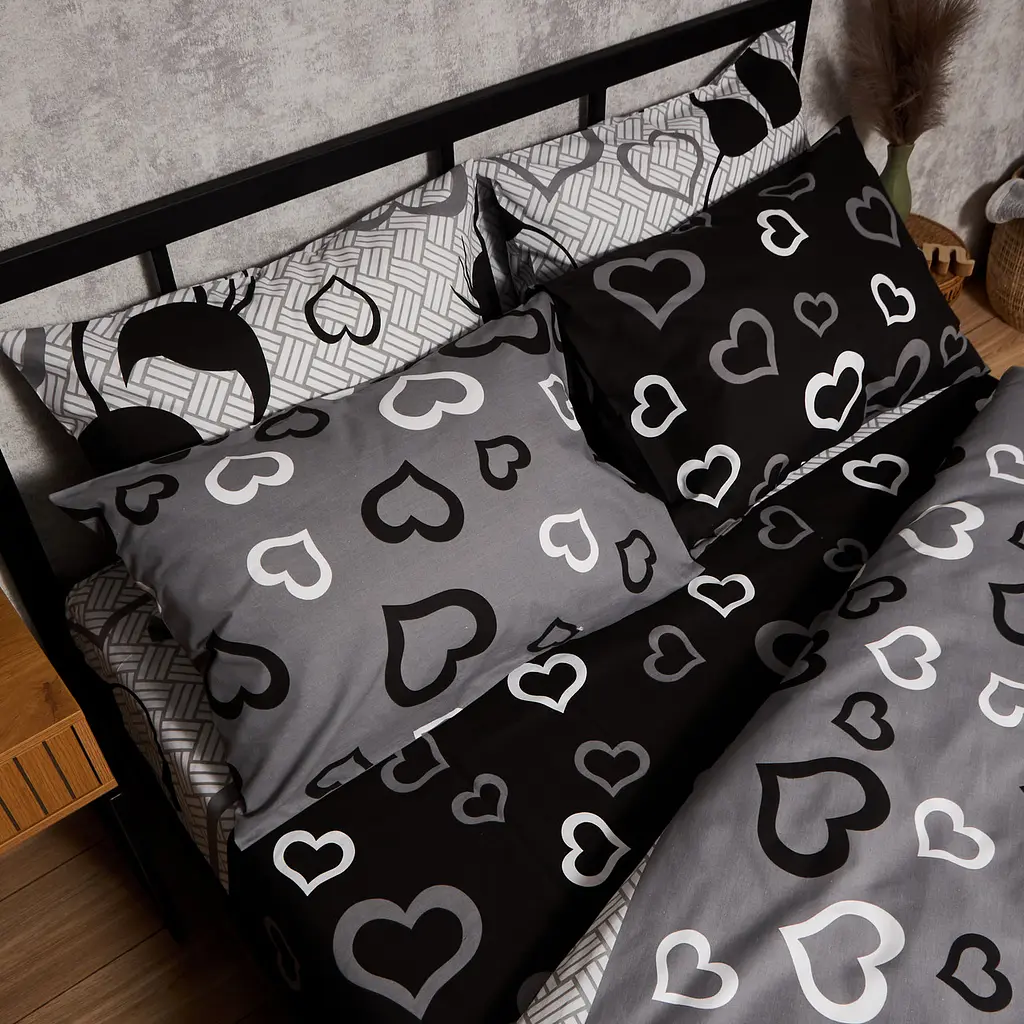 Комплект постільної білизни Moon&Star Бязь Gold Люкс Feline Romance Сімейні 160х220х2 наволочки 2х40х60 - фото 4