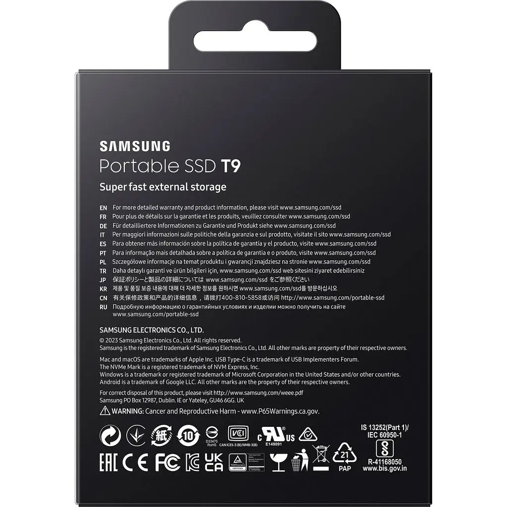 Внешний SSD накопитель Samsung T9 2TB Grey (MU-PK2T0G) [124702] - фото 7
