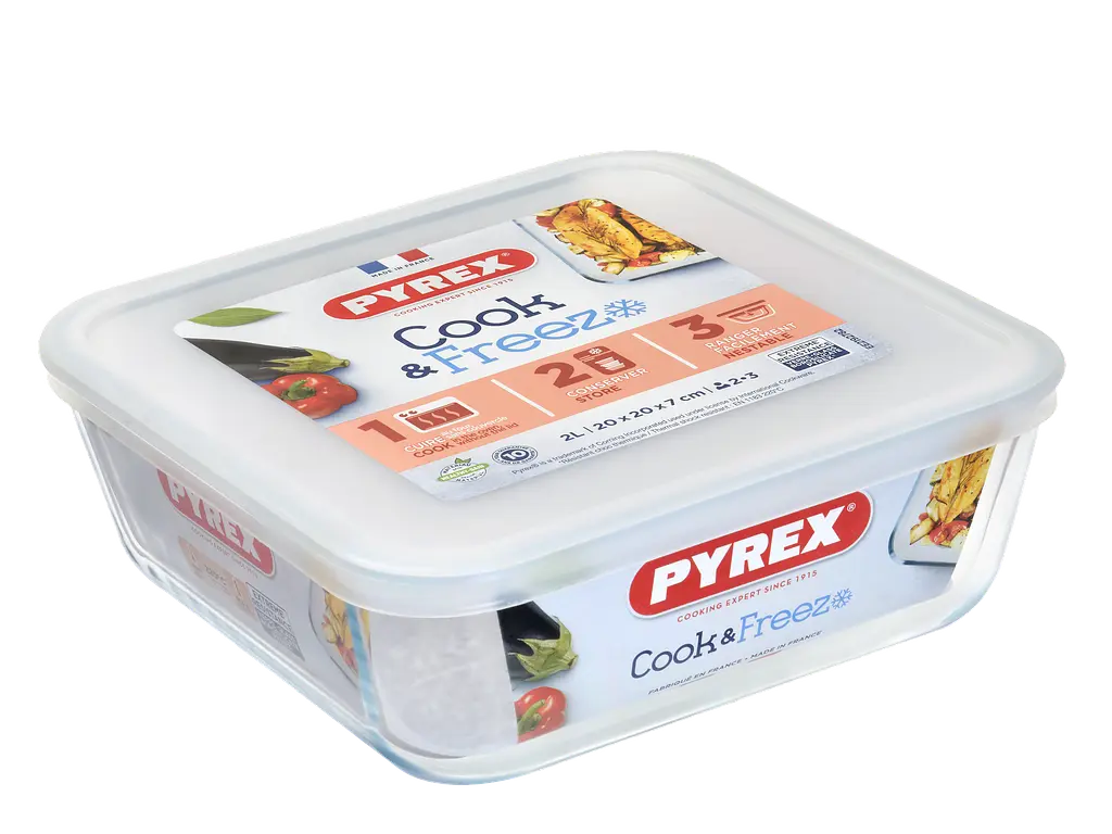 Форма з кришкою Pyrex Cook&Freez 20х20х7 см kuh0015962 - фото 4