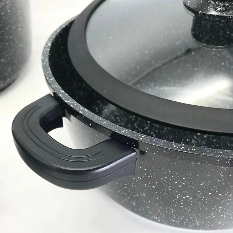 Набір каструль з антипригарним гранітним покриттям Higher Kitchen XPRO НК-324 чорний (42863-НК 324_2356) - фото 9