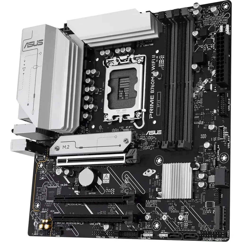 Материнська плата ASUS PRIME B760M-A WIFI II (PRIME B760M-A WIFI II) (Socket 1700, Intel B760, Micro-ATX) - фото 3