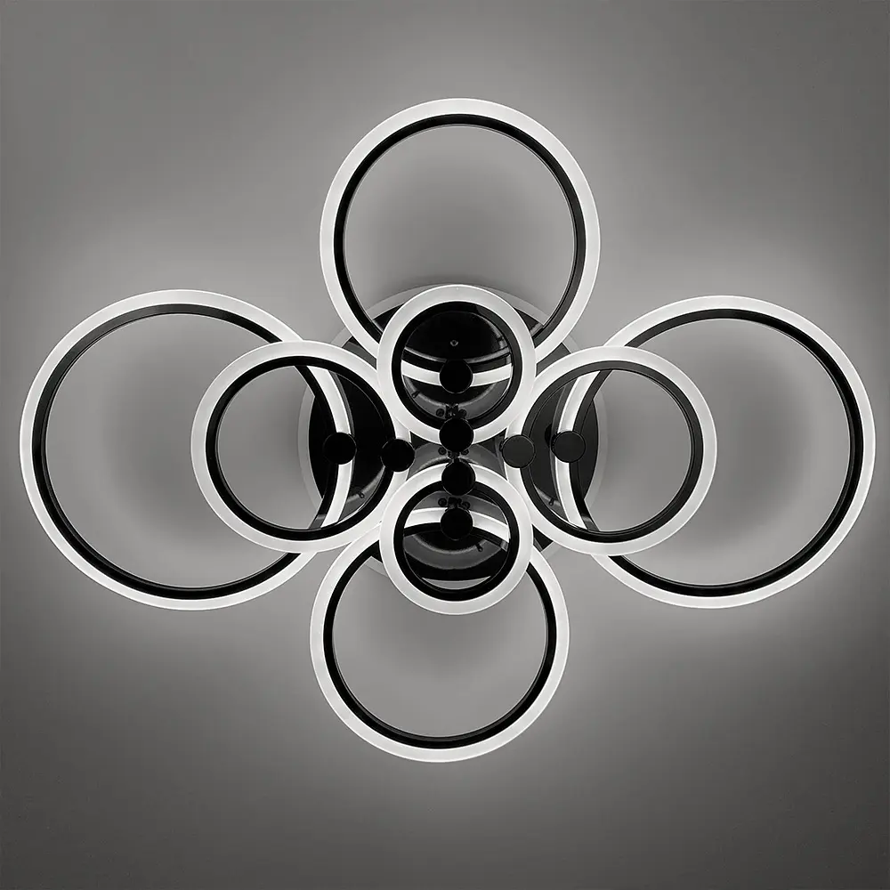 Светодиодная люстра Senta на 8 колец в черном корпусе Line.F A 2374/8 RGB BK - фото 3