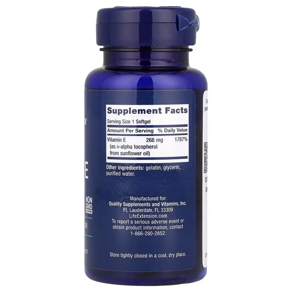 Вітамін Е Life Extension Super Vitamin E 268 mg, 90 капсул для підтримки серця, мозку та імунної системи - фото 2
