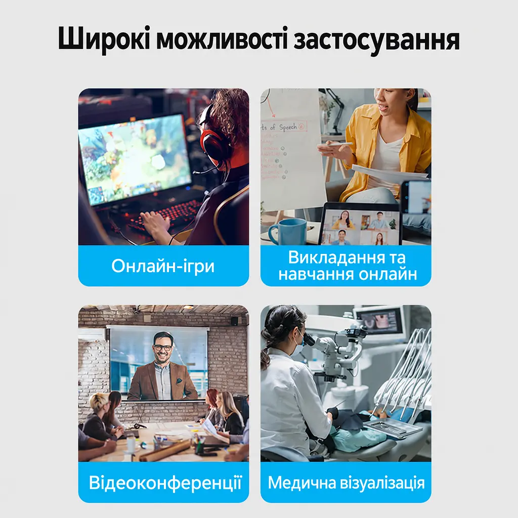 Зовнішня карта відеозахоплення Vention вхід HDMI вихід USB-C або USB-A до комп’ютера захоплення до 1080p 60 Гц вхідний сигнал до 4K 60 Гц для сигналу без захисту HDCP для запису та трансляцій сумісна з OBS Studio вбудований кабель 0,1 м сірий (ACWHA) - фото 11