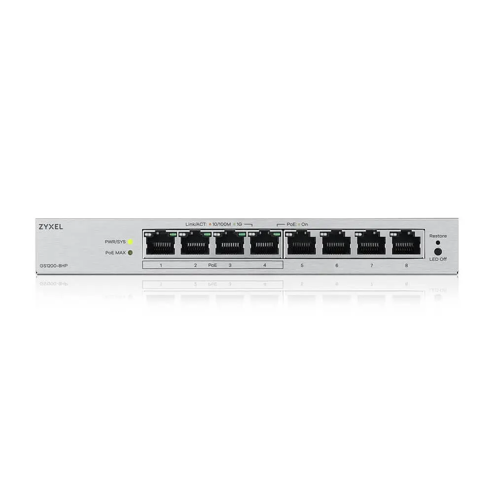 Комутатор ZYXEL GS1200-8HP v3 (GS1200-8HPV3-EU0101F) - фото 2