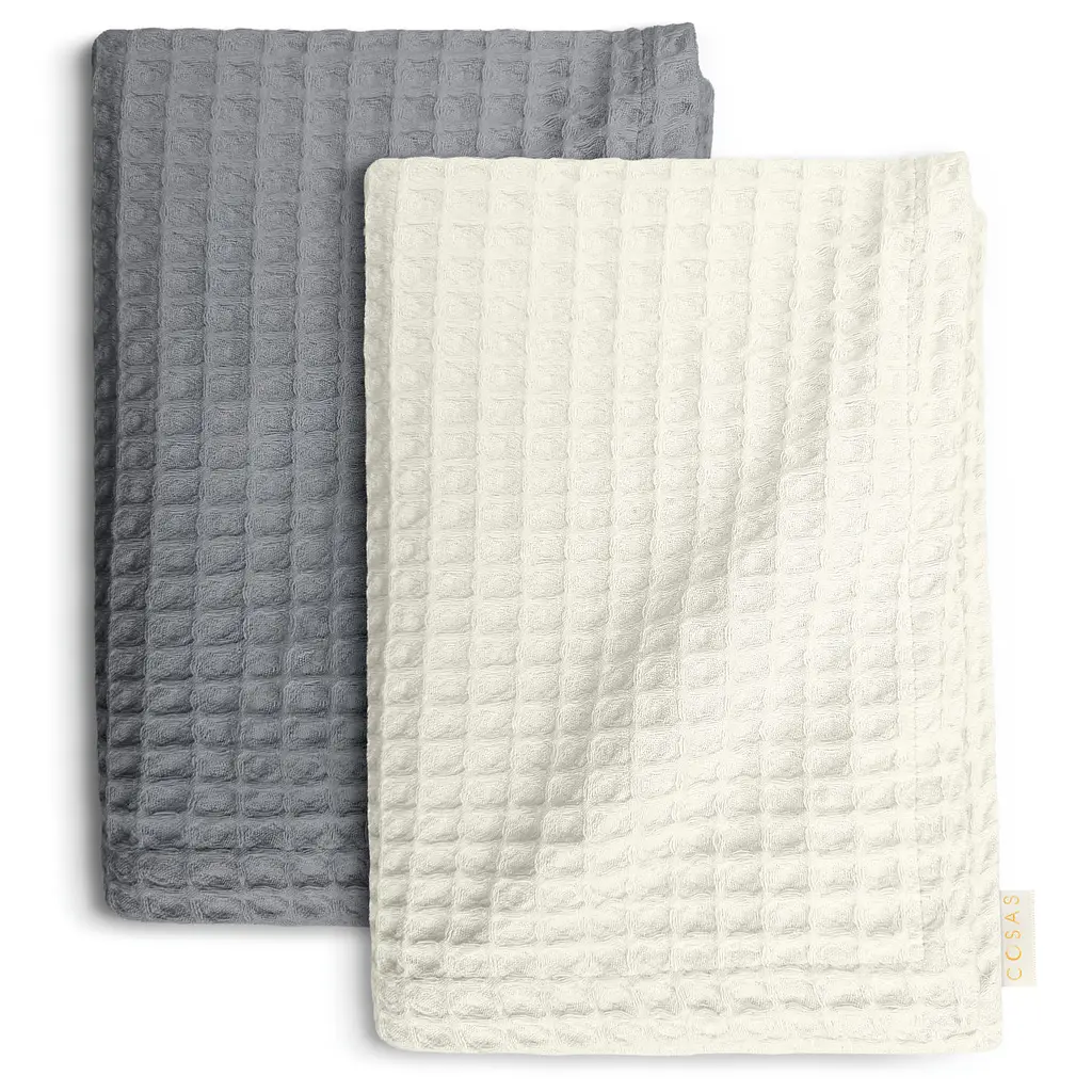 Вафельні рушники Luna Greek Waffle 2шт 55х90см/75х130см (SetTw_GreekWaffle_37Shadow55x90_02Avori75x130)