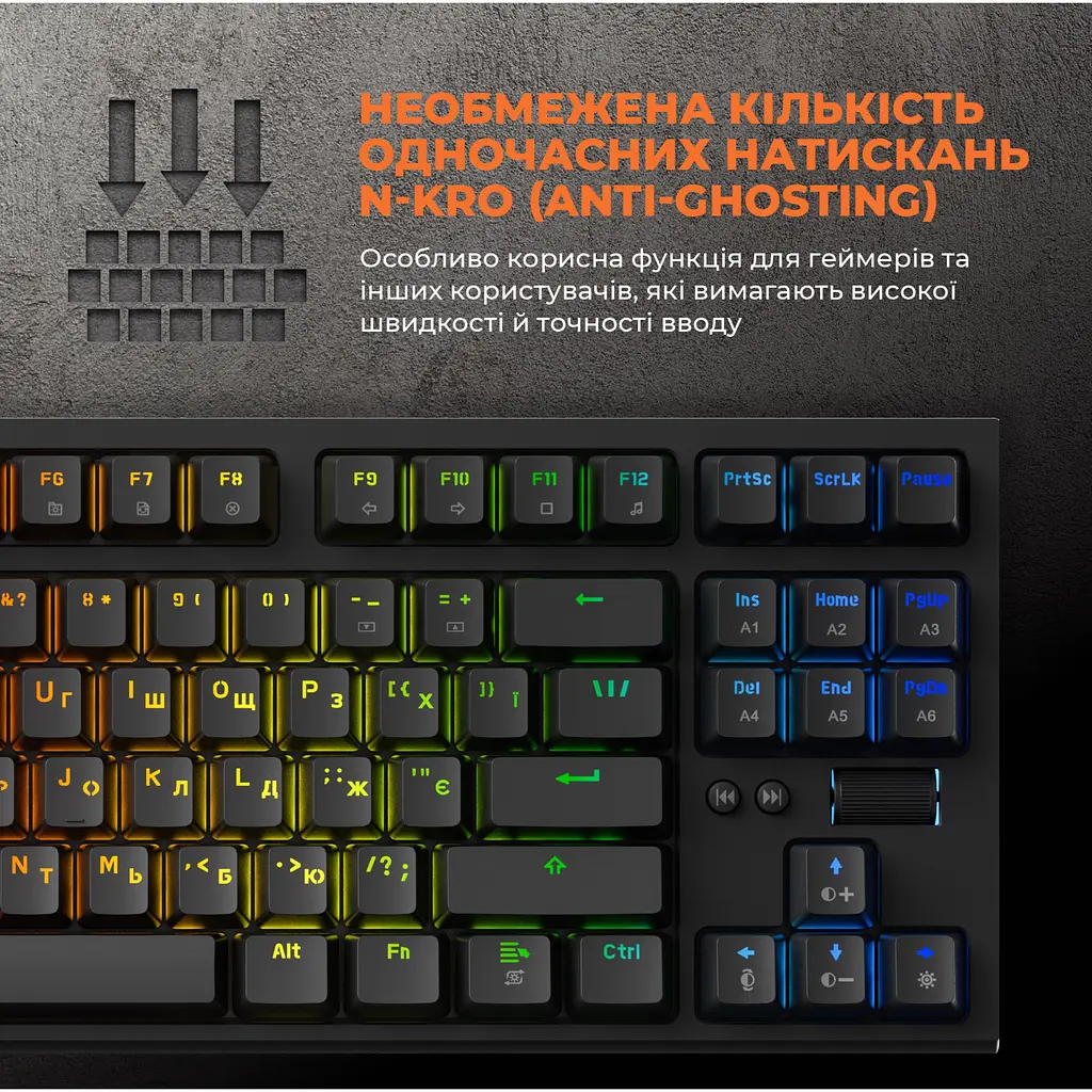 Клавіатура GamePro Red з Hot-Swap RGB Black дротова механічна (MK180B) - фото 16