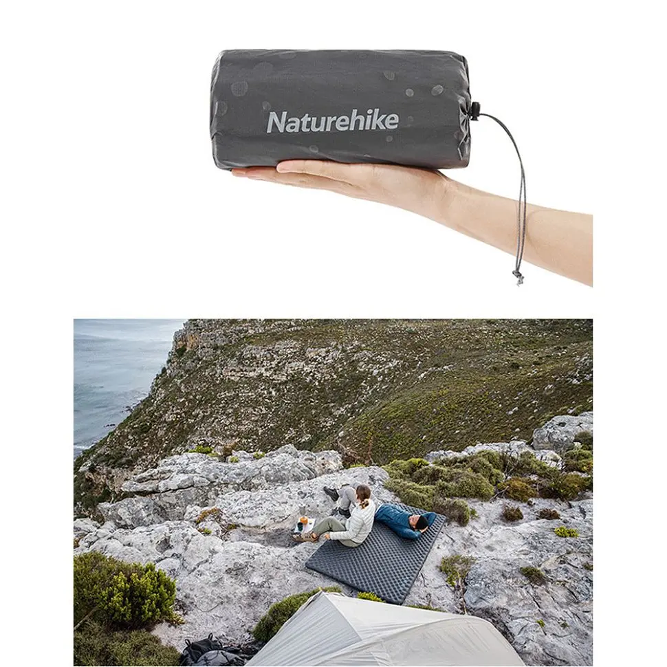 Матрац туристичний надувний одномісний Naturehike CNH22DZ018, надлегкий, 183x64x7 см, зелений, для туризму із мішком для надування - фото 6