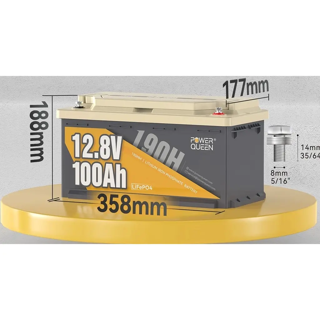 Акумулятор Power Queen LiFePO4 12V [12.8V/100Ah/1280Wh] [124766] - фото 3