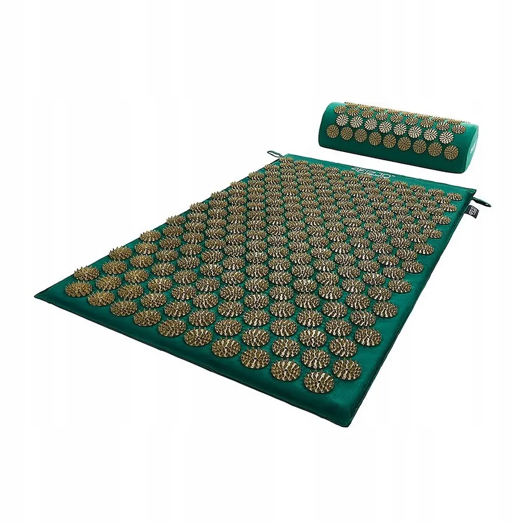 Килимок акупунктурний 4FIZJO Аплікатор Кузнєцова 72 x 42 см з валиком Navy Green/Gold 4FJ0286 (P-5907739313300) - фото 3
