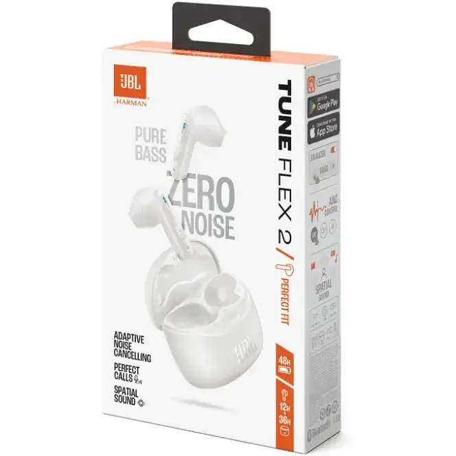 Гарнітура JBL Tune Flex 2 White (JBLTFlex2WHT) (7065585) - фото 6