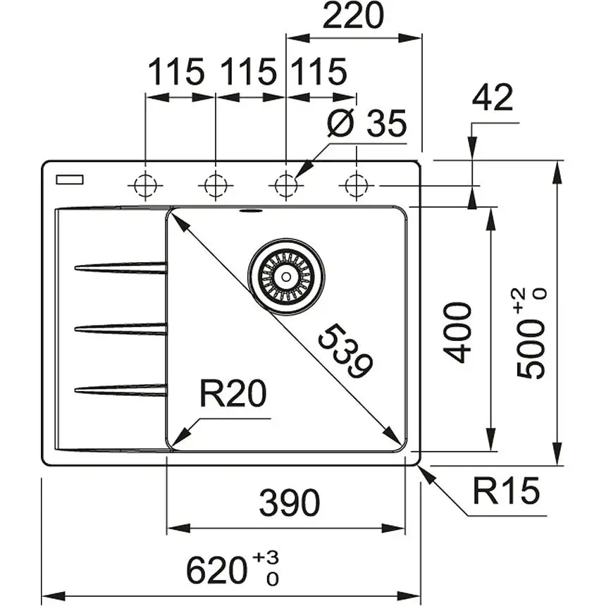 Кухонна мийка Franke Centro CNG 611-62 - фото 2