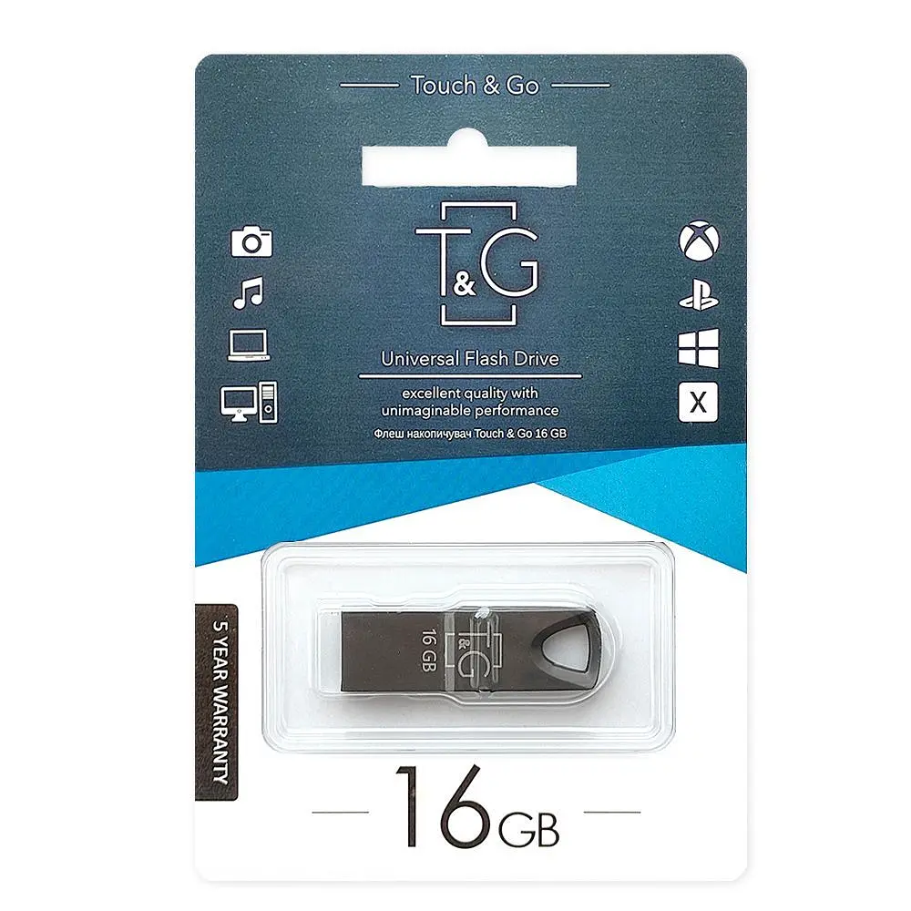 Флеш-накопичувач USB 16GB T&G 117 Metal Series Black (TG117BK-16G) - фото 2