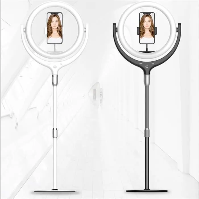 Кільцева LED лампа Puluz SYA00522101B 12" зі штативом, чорна - фото 2