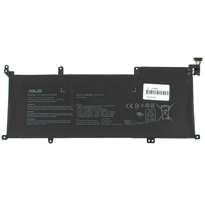 Батарея для ноутбука Asus C31N1539 (Zenbook UX305UA UX306UA series) 11.55V 4940mAh 57Wh Чорний - фото 2