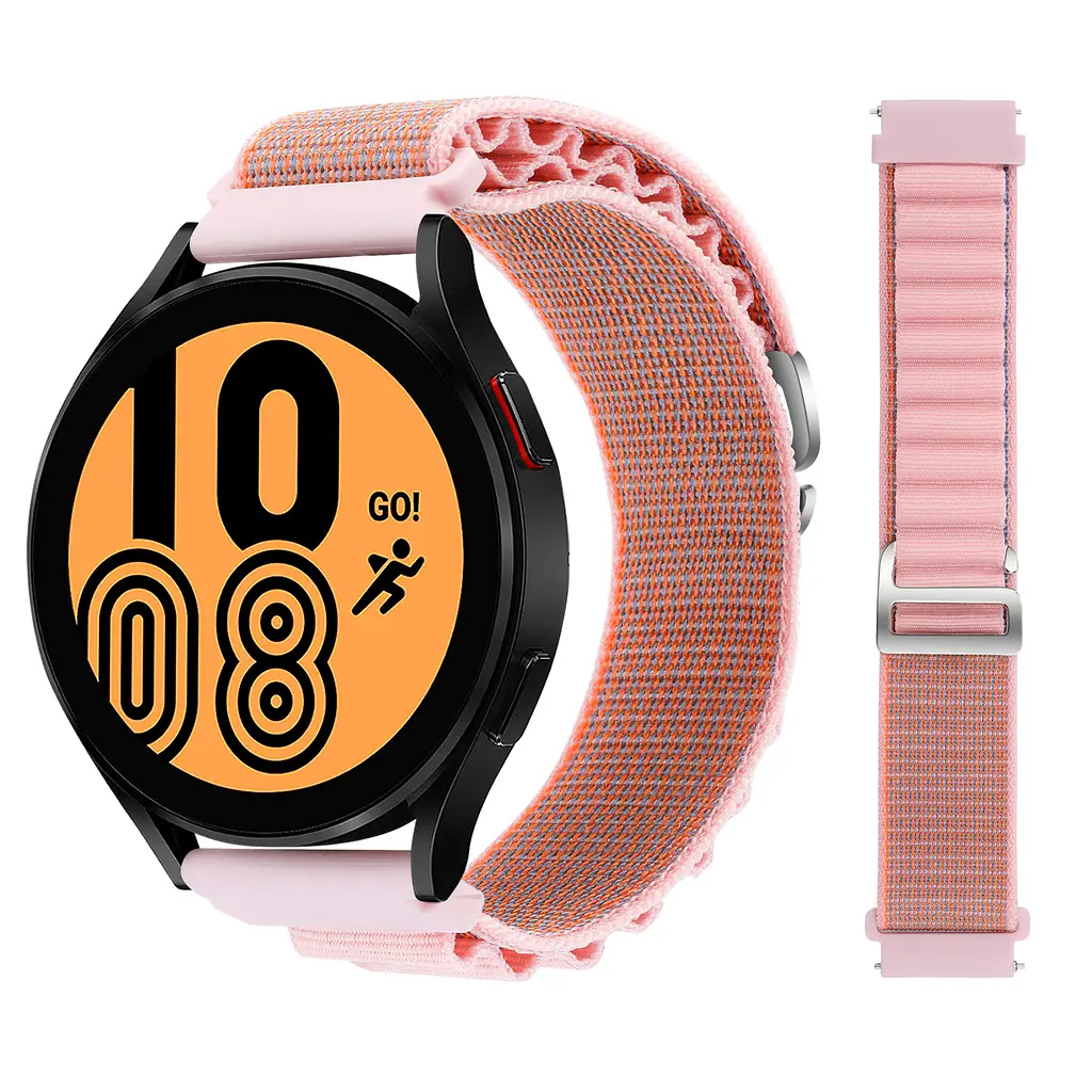 Ремінець для Samsung Galaxy Watch 4 Classic 42mm - рожевий Watchbands NormalCloth ширина кріплення 20мм нейлоновий (W24-2WB12343633) - фото 4