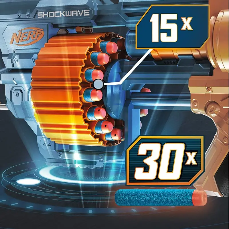 Іграшкова зброя бластер Hasbro Nerf Shockwave RD-15 Elite 2.0 (E9527) - фото 4