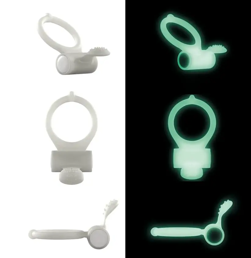 Ерекційне кільце Dorcel Power Clit White PHOSPHO з вібрацією, світиться у темряві Dorcel MD1397 90545 - фото 2