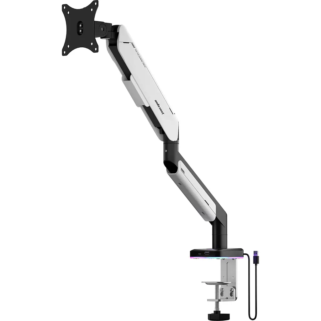 Настільне кріплення для монітора Anda Seat Stealth Pro II RGB 17''-42'' White (AD-W-A9X-1S-BW) [123491] - фото 4