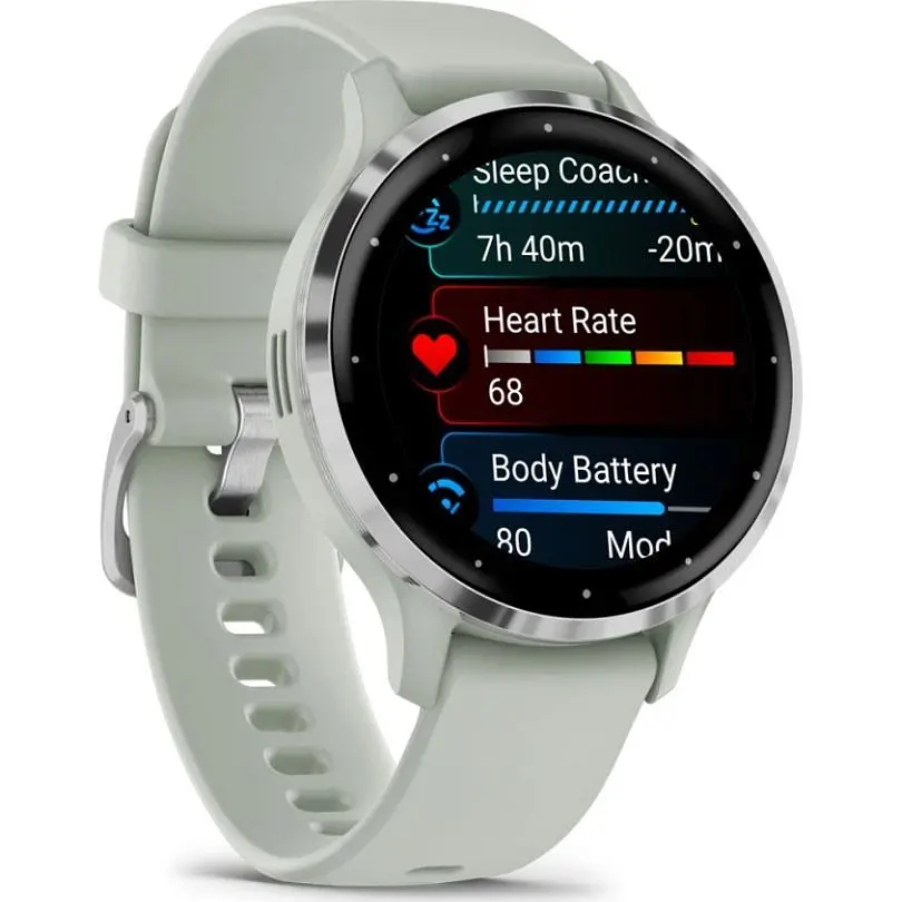 Смарт-часы Garmin Venu 3S Silver Stainless Steel Bezel with Sage Gray Case and Silicone Band (010-02785-01/51) [111836] - фото 2