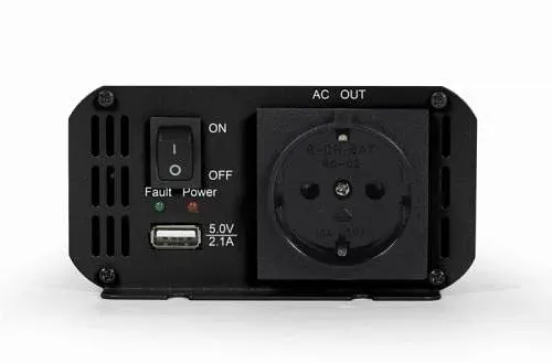 Автомобільний інвертор 300 Вт, EnerGenie, Silver/Black, 1xUSB (5V/2.1A), вхідна напруга 10-16 VDC (акумулятор безпосередньо), металевий корпус (EG-PWC300-01) - фото 3
