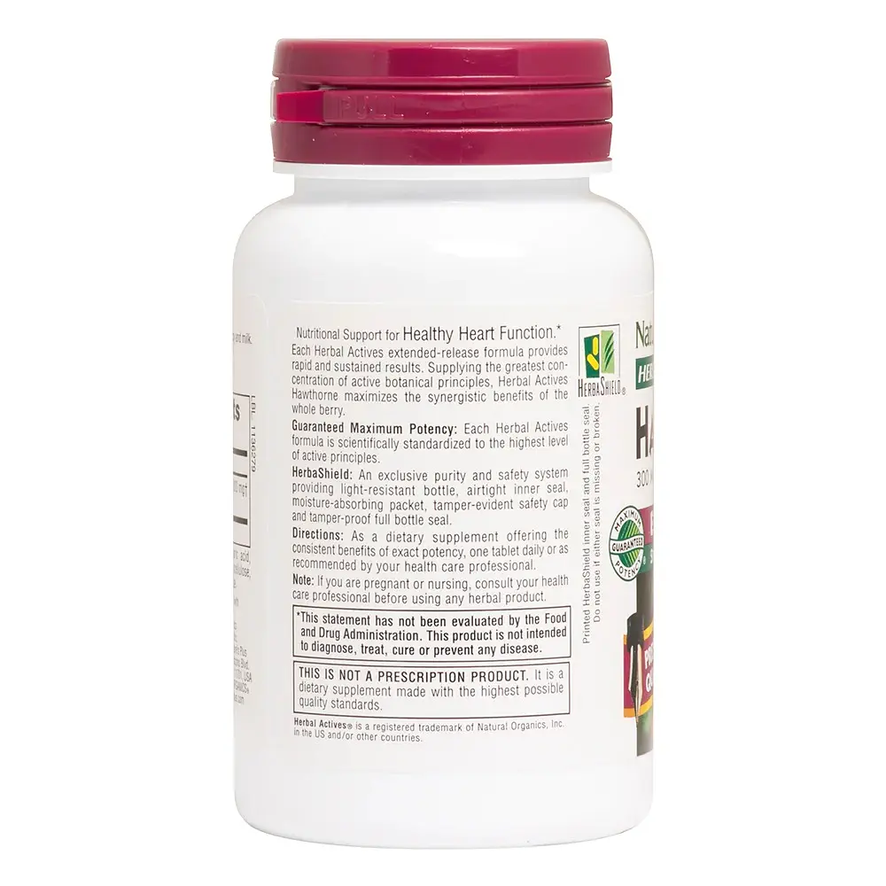 Натуральна добавка NaturesPlus Herbal Actives Hawthorne 300 mg 30 таблеток - фото 3