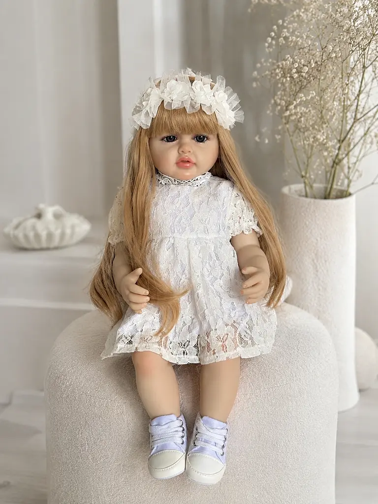 Реалістична Кукла Реборн 55 см повністю вінілова Doll Reborn Baby К0100313 - фото 5