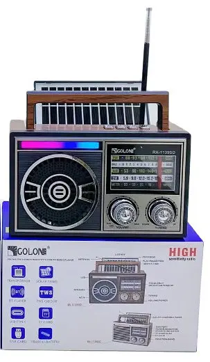 Радіоприймач Golon RX-1139SD Solar Bluetooth радіо з сонячною панеллю Сірий - фото 2