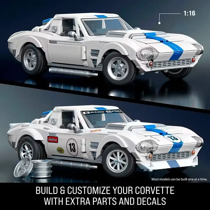 Колекційна машинка-конструктор Hot Wheels Mattel Brick Shop Elite Corvette Grand Sport (JGR31) - фото 4