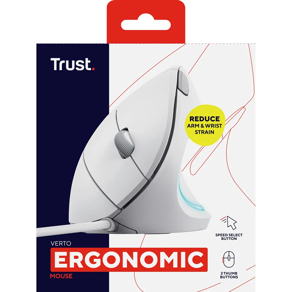 Мишка Trust Verto Ergonomic USB White (25133) - фото 9